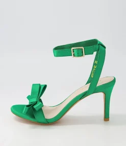 Fashion Midas Shoes Nepitta Emerald Satin Sandals