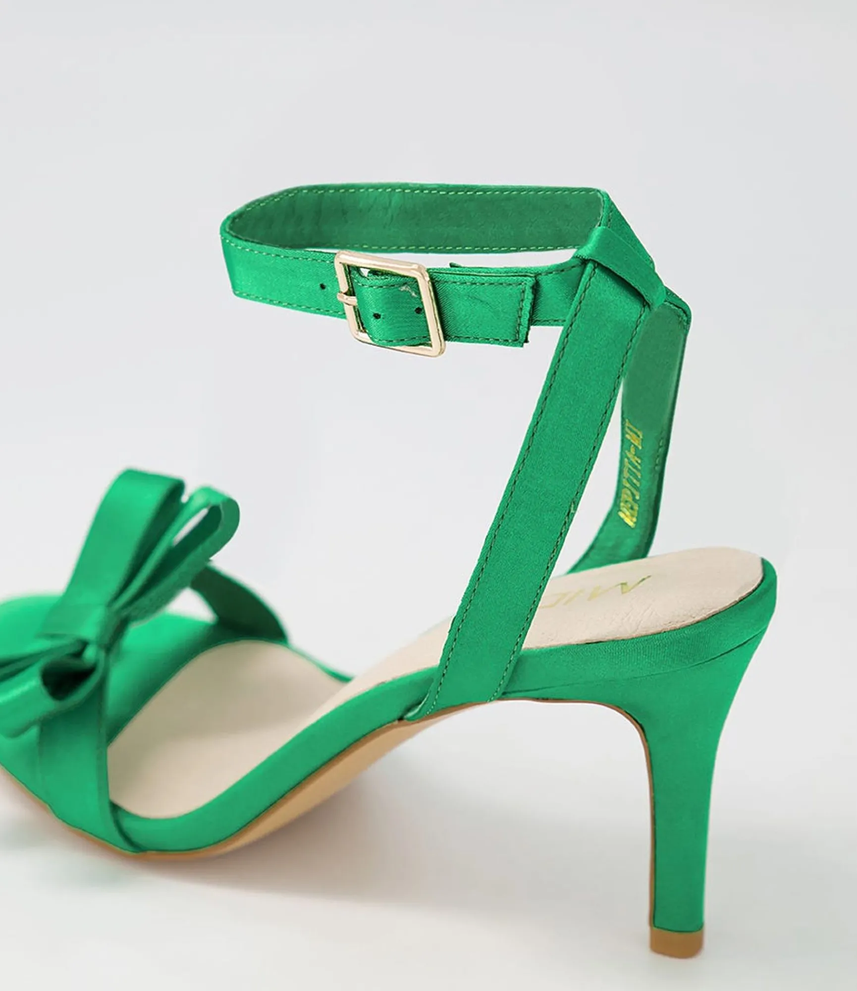 Fashion Midas Shoes Nepitta Emerald Satin Sandals