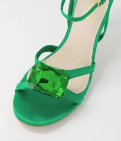 Best Midas Shoes Nino Emerald Jewel Satin Sandals