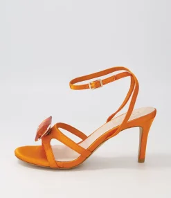Shop Midas Shoes Nino Orange Jewel Satin Sandals