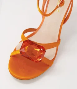 Shop Midas Shoes Nino Orange Jewel Satin Sandals