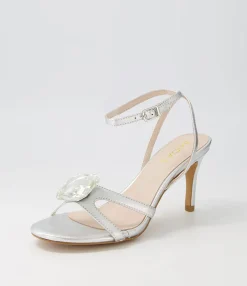 Fashion Midas Shoes Nino Silver Clear Leather Jewels Sandals