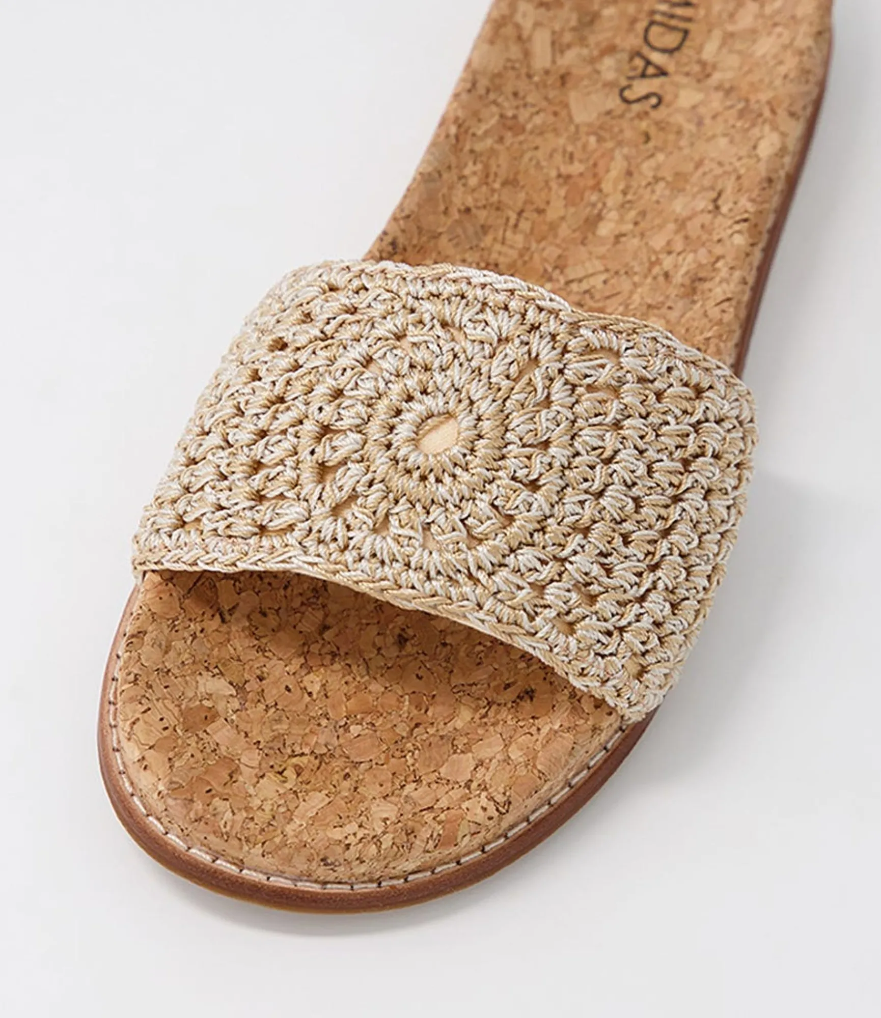 Discount Midas Shoes Nola Natural Woven Slides