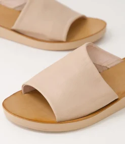 Shop Midas Shoes Nomads Dark Nude Leather Slides