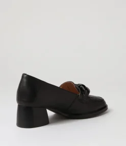 Fashion Midas Shoes Norrah Black Leather Heels