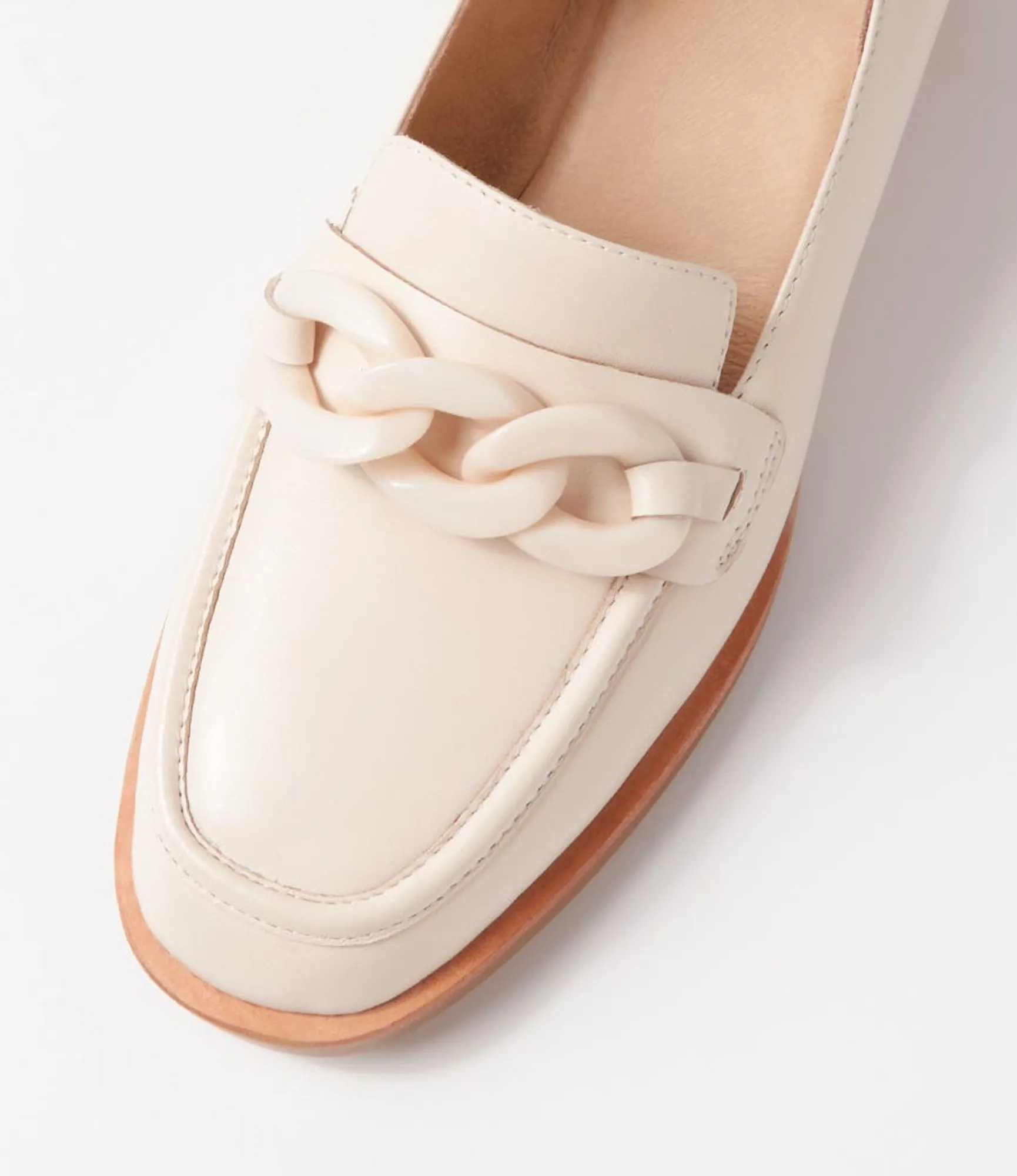 Shop Midas Shoes Norrah Creamy Leather Heels