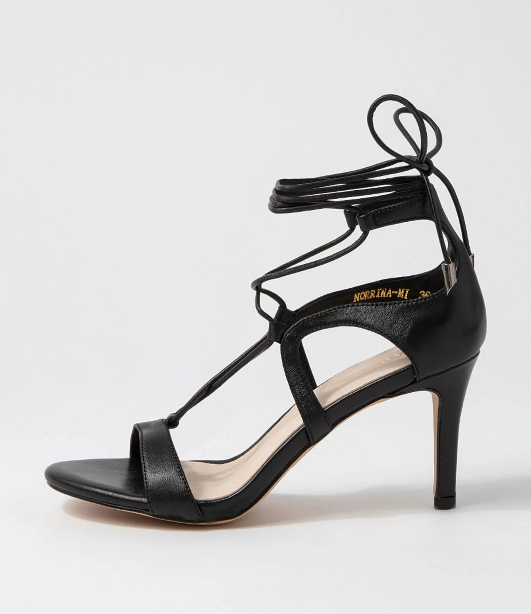 Cheap Midas Shoes Norrina Black Leather Sandals