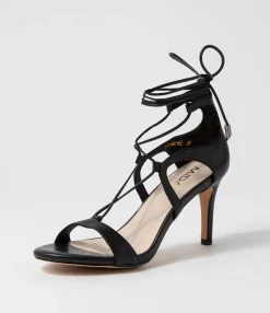 Cheap Midas Shoes Norrina Black Leather Sandals