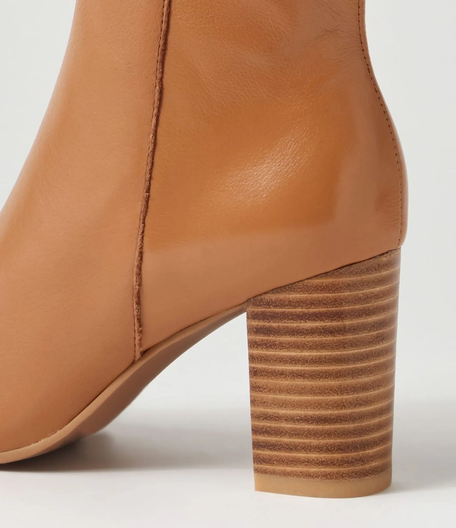 Cheap Midas Shoes Norris Dark Tan Natural Heel Leather Ankle Boots