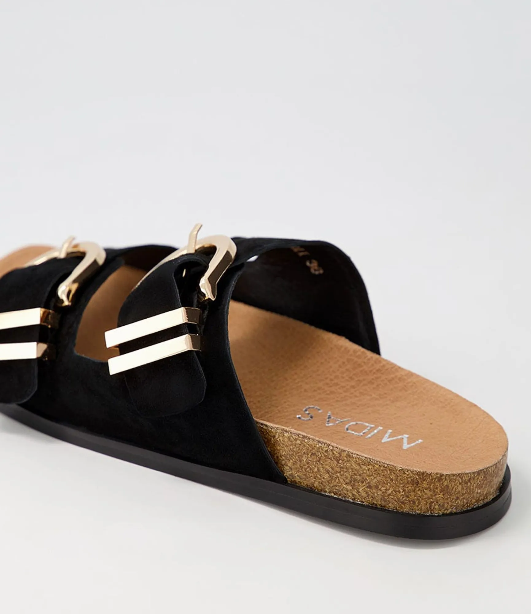 Shop Midas Shoes Nossie Black Suede Slides