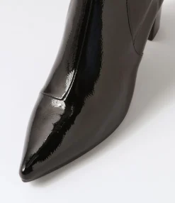 Fashion Midas Shoes Noter Black Stretch Patent Pu Ankle Boots