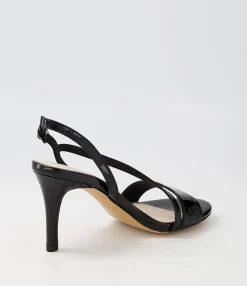 Store Midas Shoes Novie Black Patent Leather Sandals