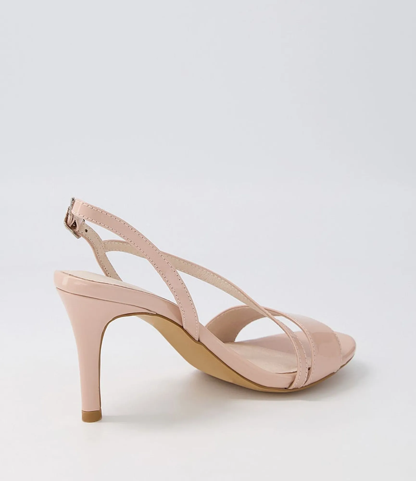 New Midas Shoes Novie Nude Patent Leather Sandals