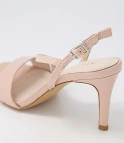 New Midas Shoes Novie Nude Patent Leather Sandals