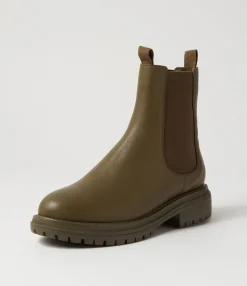 Cheap Midas Shoes Oak Boot Olive Leather Chelsea Boots