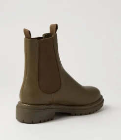 Cheap Midas Shoes Oak Boot Olive Leather Chelsea Boots