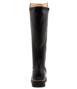 Sale Midas Shoes Oleve Black Stretch Leather Long Boots Bs