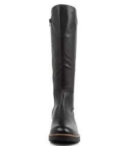 Sale Midas Shoes Oleve Black Stretch Leather Long Boots Bs
