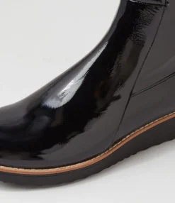 Store Midas Shoes Oleve Black Stretch Patent Pu Ankle Boots