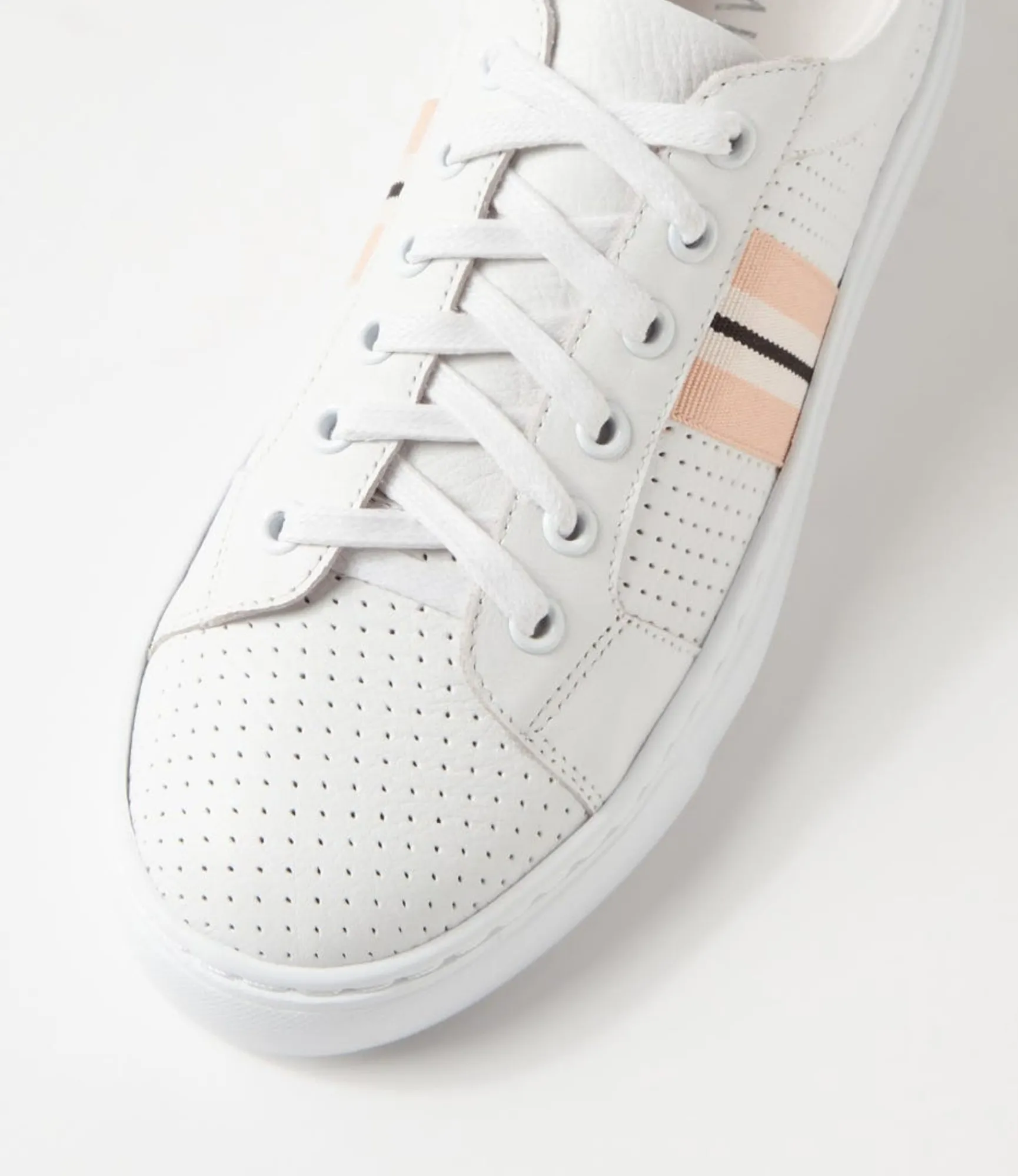 Shop Midas Shoes Oliane White Silver Leather Sneakers