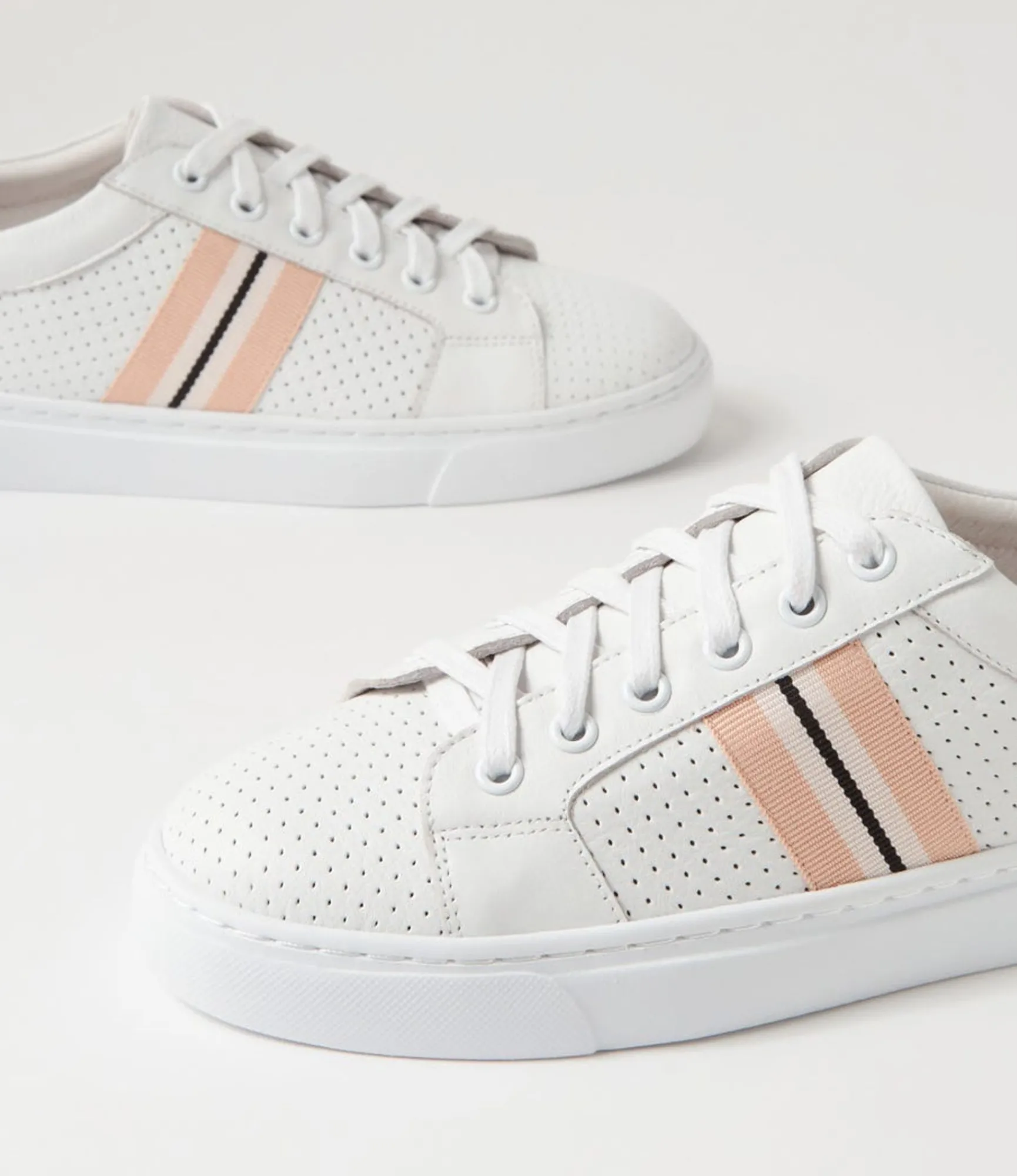 Shop Midas Shoes Oliane White Silver Leather Sneakers