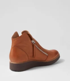 Flash Sale Midas Shoes Olise Cognac Choc Leather Ankle Boots