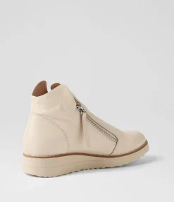 Cheap Midas Shoes Olise Ivory Nude Leather Ankle Boots