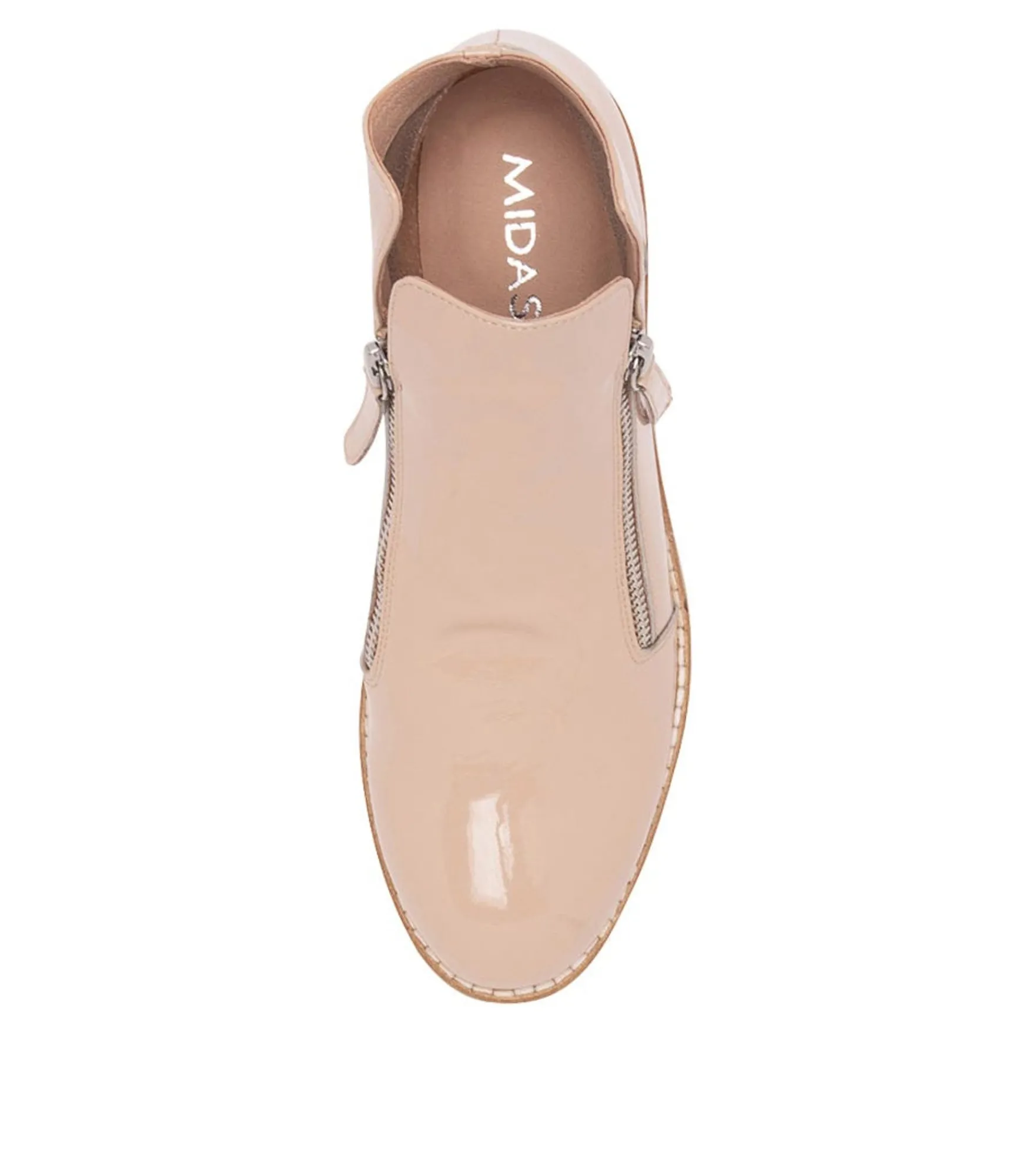 Store Midas Shoes Olise Latte Patent Leather Ankle Boots Ns