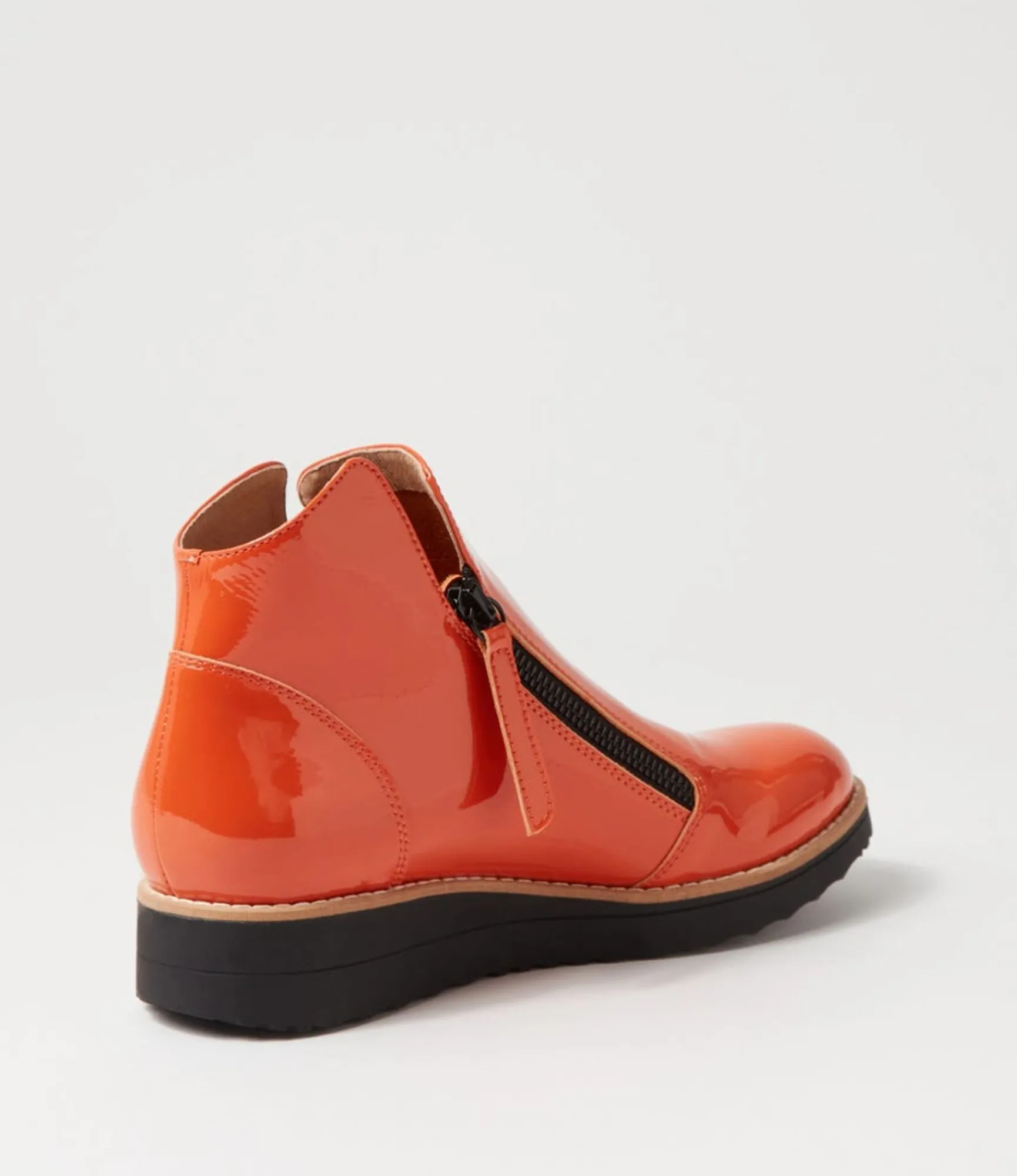 Flash Sale Midas Shoes Olise Orange Black Patent Leather Ankle Boots