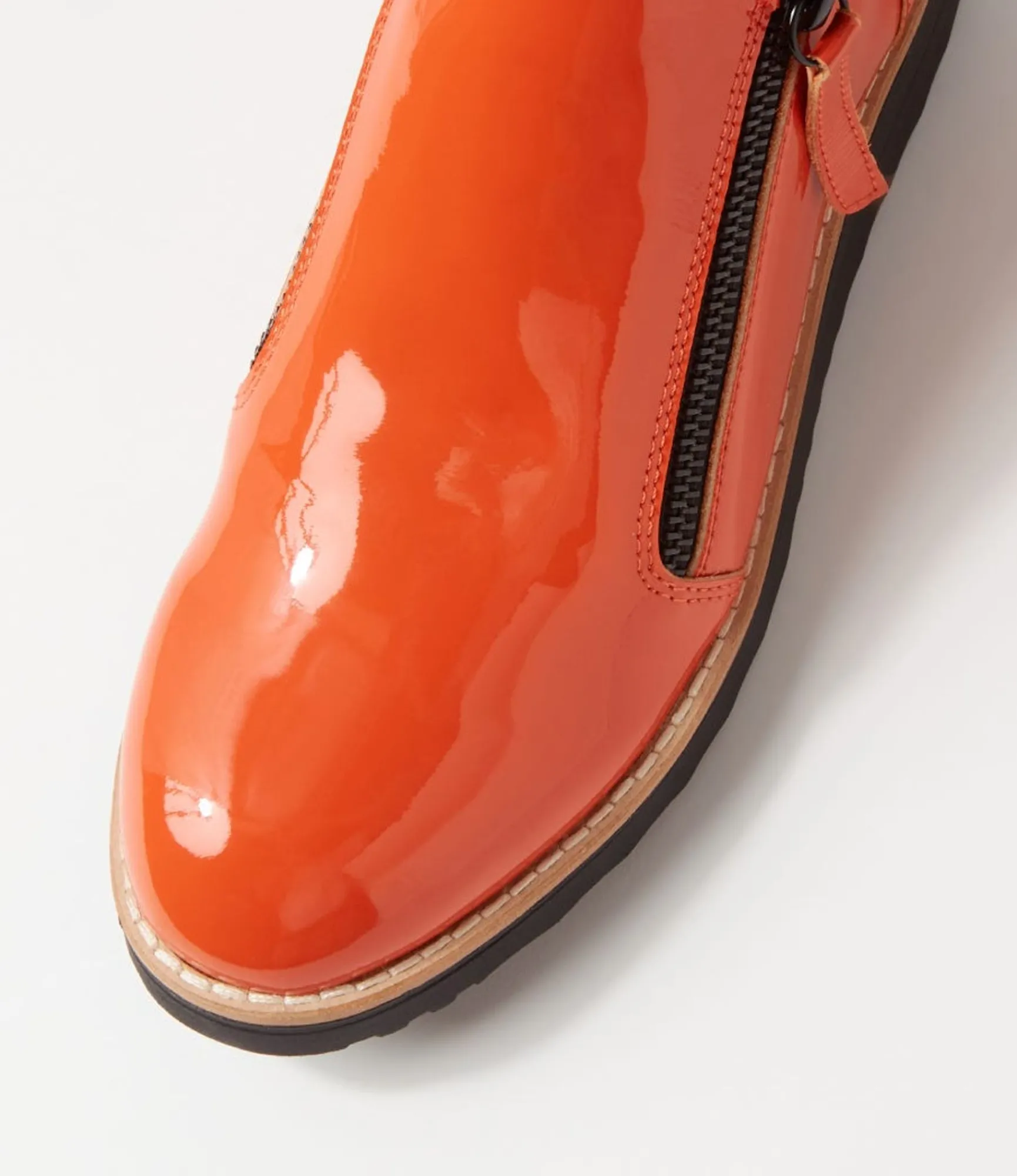 Flash Sale Midas Shoes Olise Orange Black Patent Leather Ankle Boots