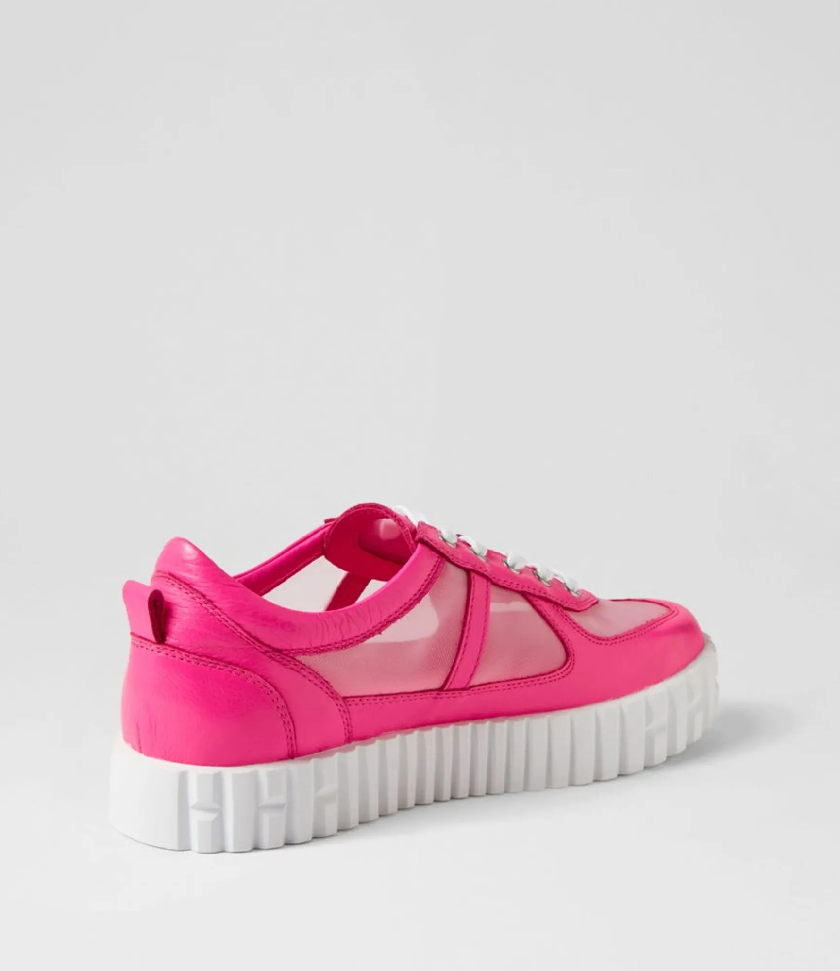 Cheap Midas Shoes Olly Hot Pink White Leather Mesh Sneakers