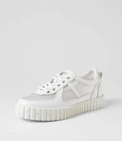 Cheap Midas Shoes Olly White Leather Mesh Sneakers