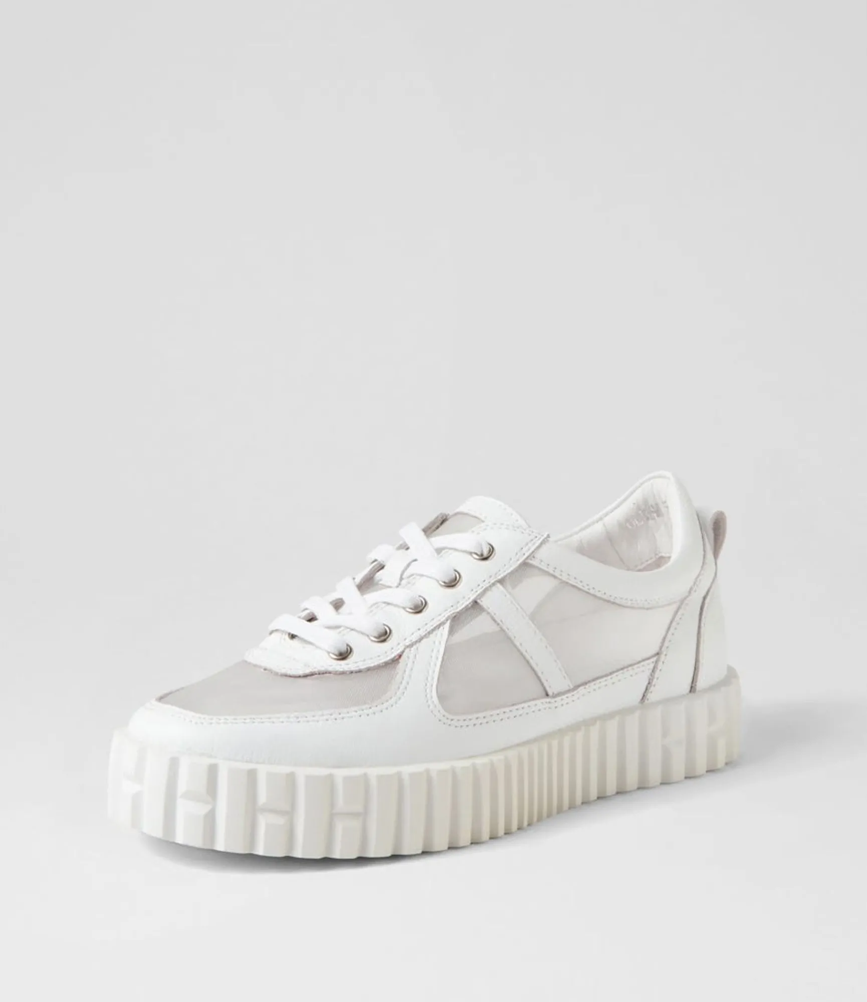 Cheap Midas Shoes Olly White Leather Mesh Sneakers