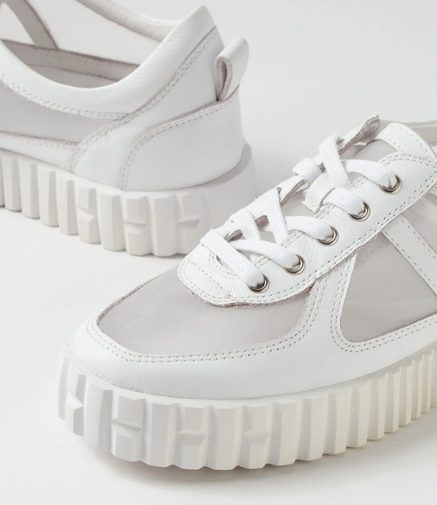 Cheap Midas Shoes Olly White Leather Mesh Sneakers