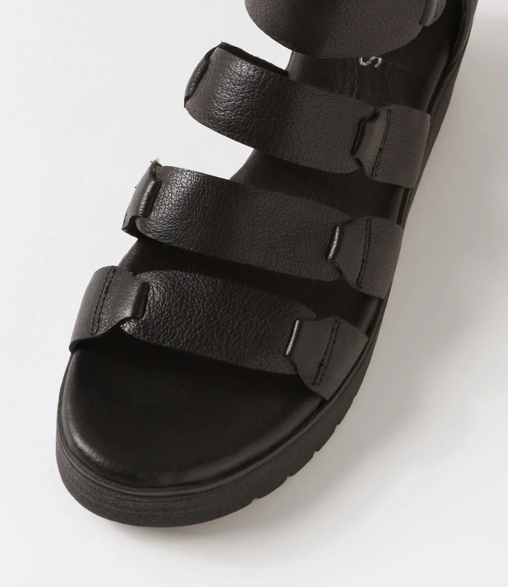 Discount Midas Shoes Oloy Black Leather Sandals