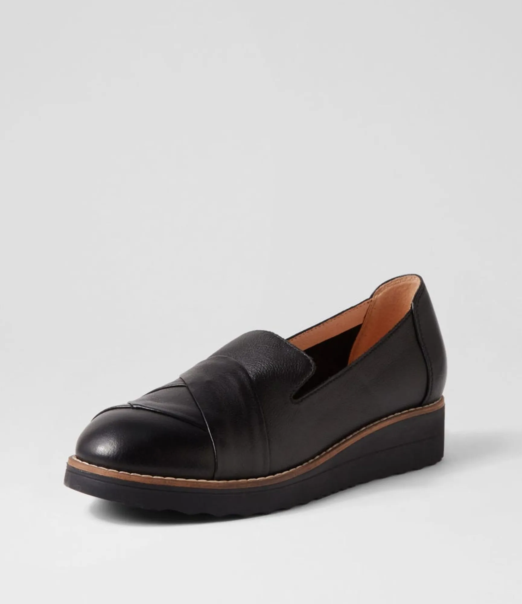 Best Sale Midas Shoes Omalia Black Leather Flat Shoes