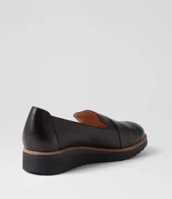 Best Sale Midas Shoes Omalia Black Leather Flat Shoes