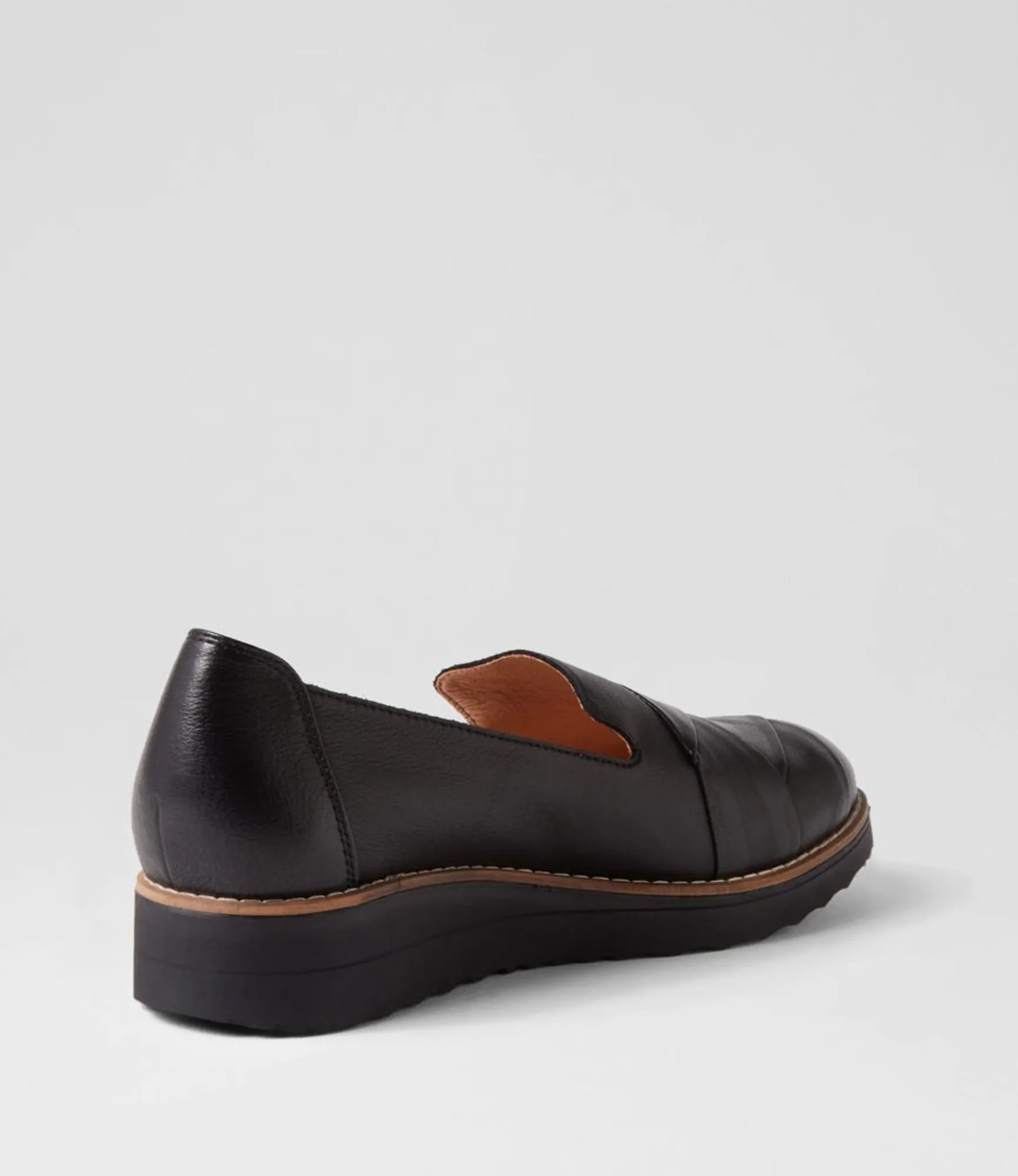 Best Sale Midas Shoes Omalia Black Leather Flat Shoes