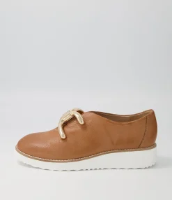Cheap Midas Shoes Opar Dark Tan Leather Flat Shoes