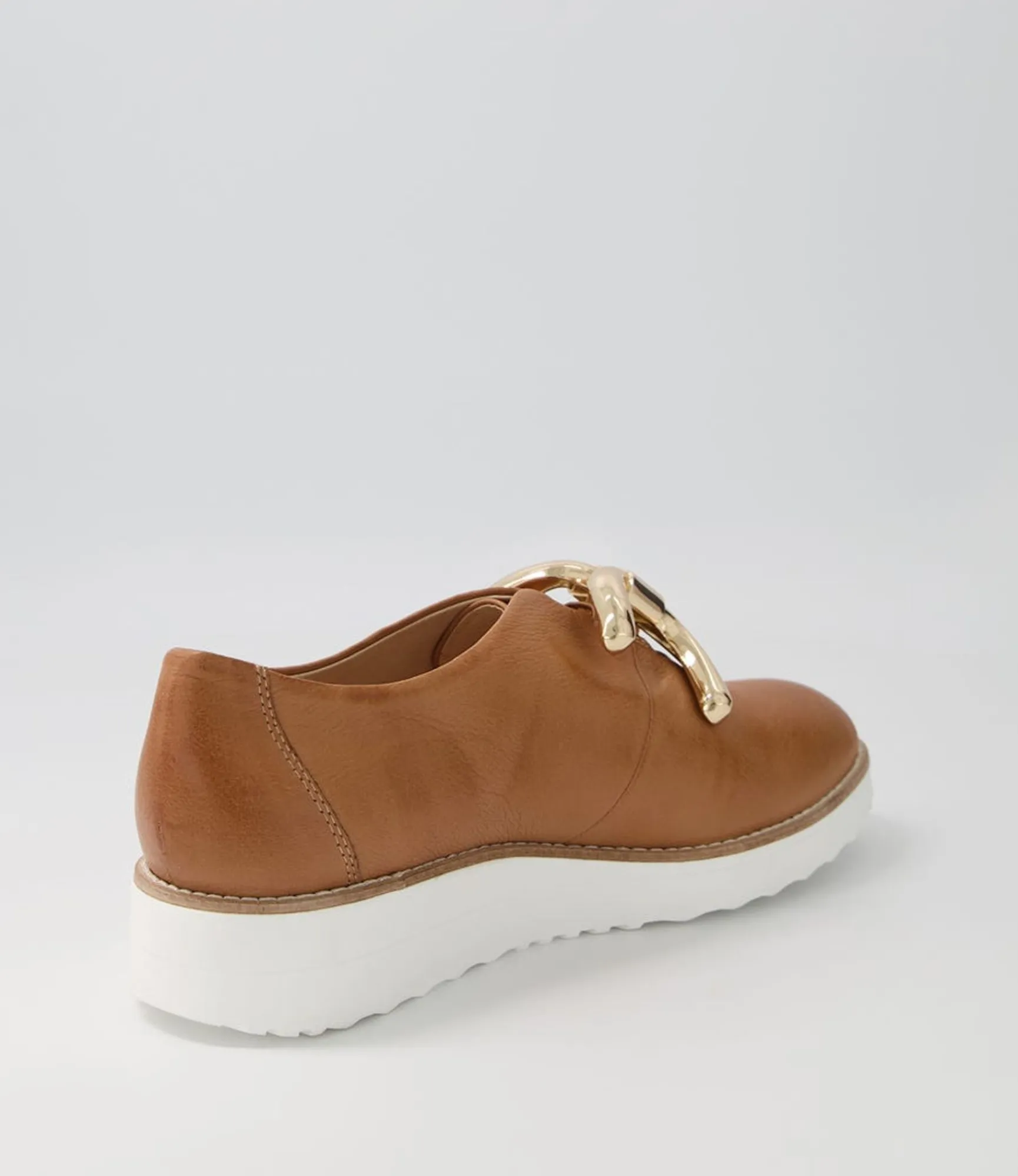 Cheap Midas Shoes Opar Dark Tan Leather Flat Shoes