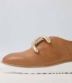 Cheap Midas Shoes Opar Dark Tan Leather Flat Shoes
