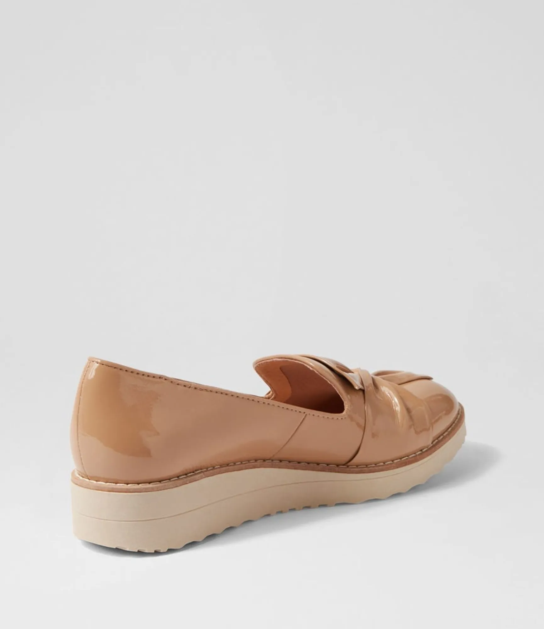New Midas Shoes Opitto Cafe Patent Leather Flat Shoes
