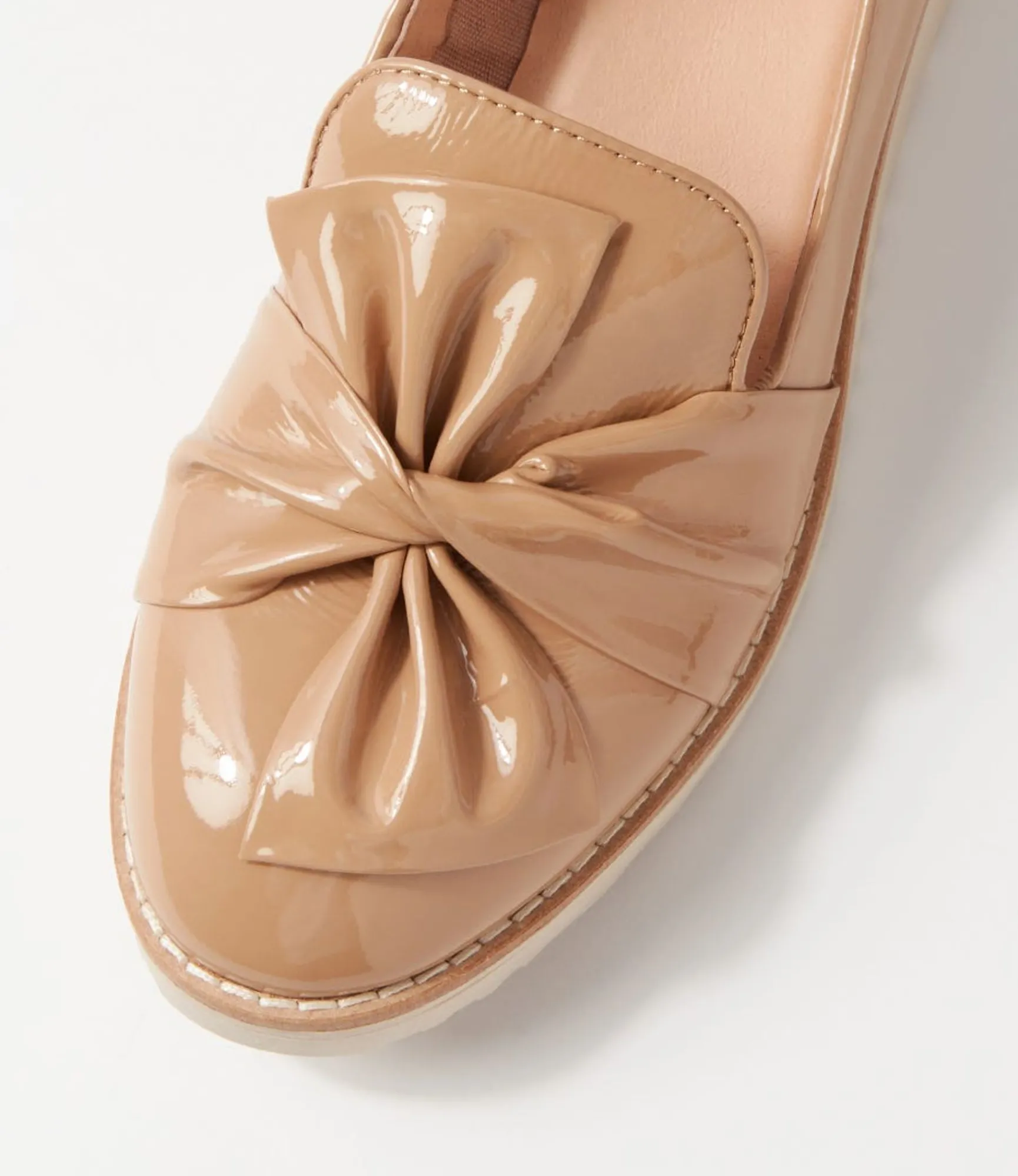 New Midas Shoes Opitto Cafe Patent Leather Flat Shoes