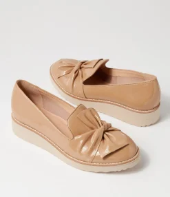New Midas Shoes Opitto Cafe Patent Leather Flat Shoes