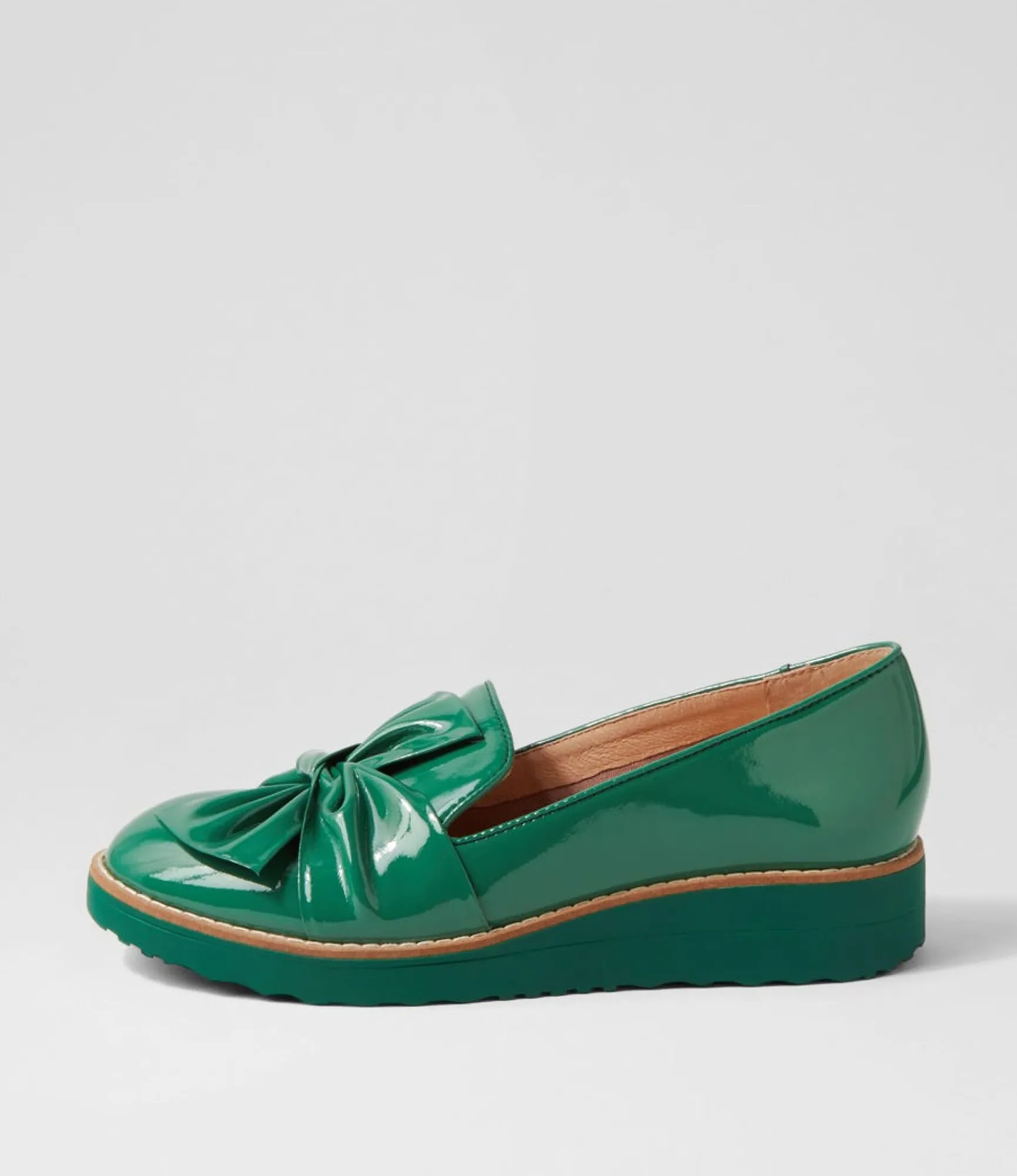 Clearance Midas Shoes Opitto Dark Emerald Patent Leather Flat Shoes