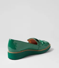 Clearance Midas Shoes Opitto Dark Emerald Patent Leather Flat Shoes