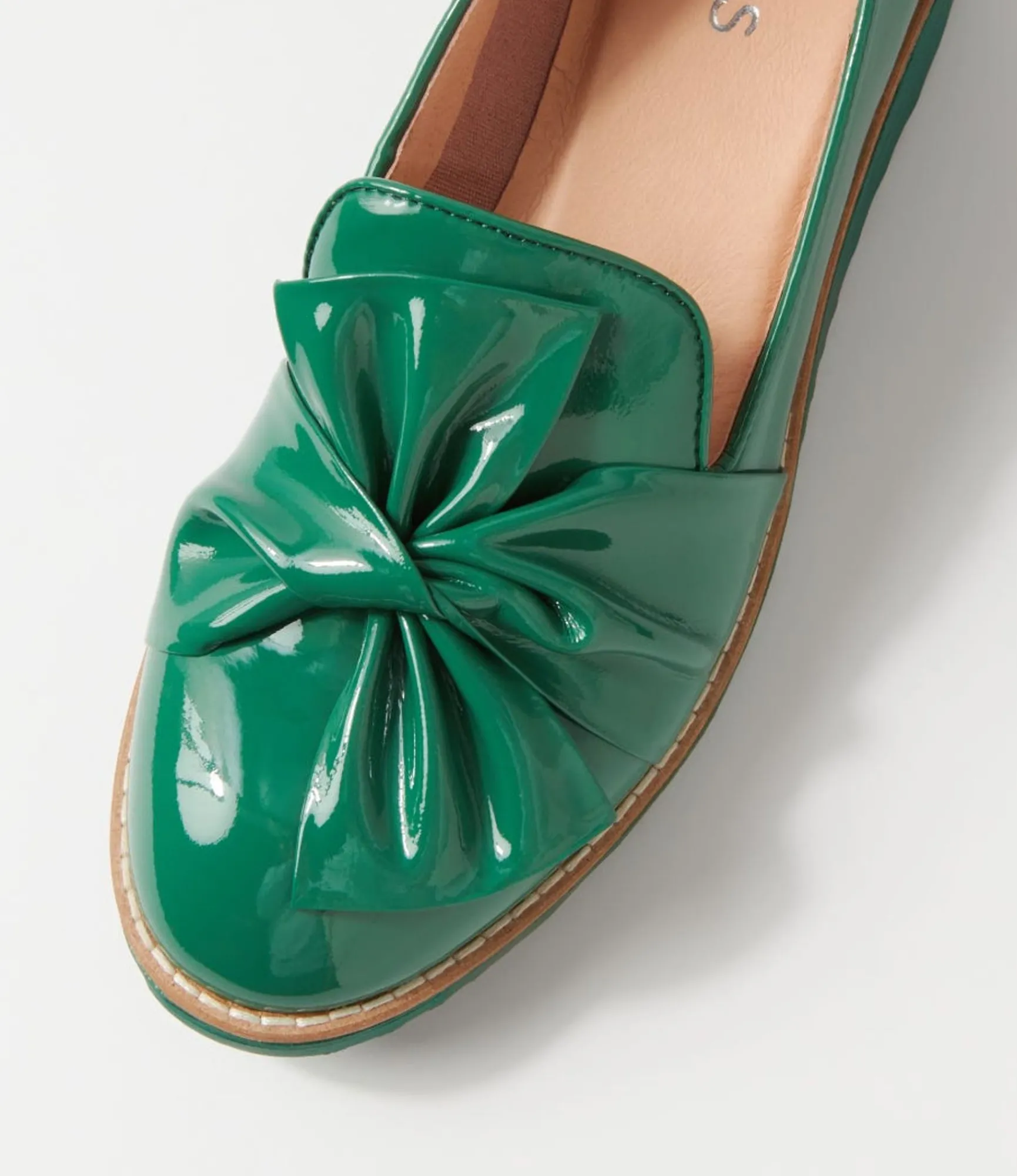 Clearance Midas Shoes Opitto Dark Emerald Patent Leather Flat Shoes