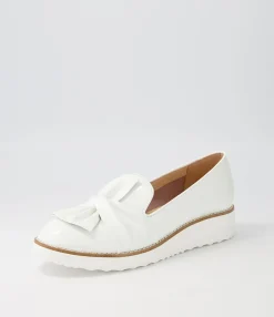 Hot Midas Shoes Opitto White Patent Leather Flat Shoes