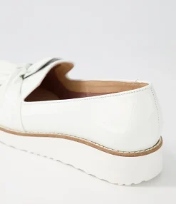 Hot Midas Shoes Opitto White Patent Leather Flat Shoes
