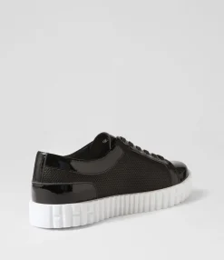 New Midas Shoes Orli Black Patent Leather Sneakers